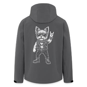 Musique rock Drôle Heavy Metal Yorkshire Terrier - Veste softshell homme en polyester recyclé Stanley/Stella - charbon - Dos - AI Model Male 185 light (185cm)