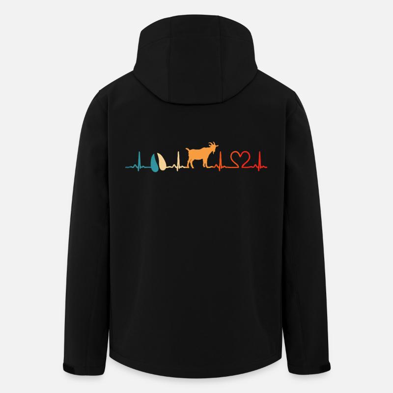 Goat Retro Heartbeat Goats - Men’s Recycled Softshell Jacket by Stanley/Stella - black