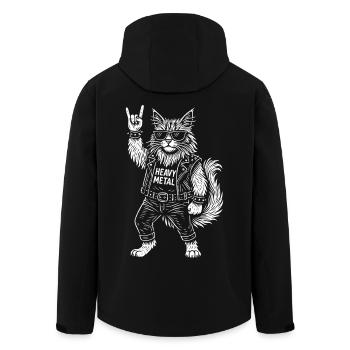 Heavy Metal Maine Coon Katze Rock Musik Lustig - Recycelte Männer Softshell-Jacke von Stanley/Stella - Schwarz - Hinten - AI Model Male 185 light (185cm)
