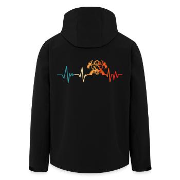 Firefighter heartbeat firefighter - Men’s Recycled Softshell Jacket by Stanley/Stella - black - Back - AI Model Male 185 light (185cm)