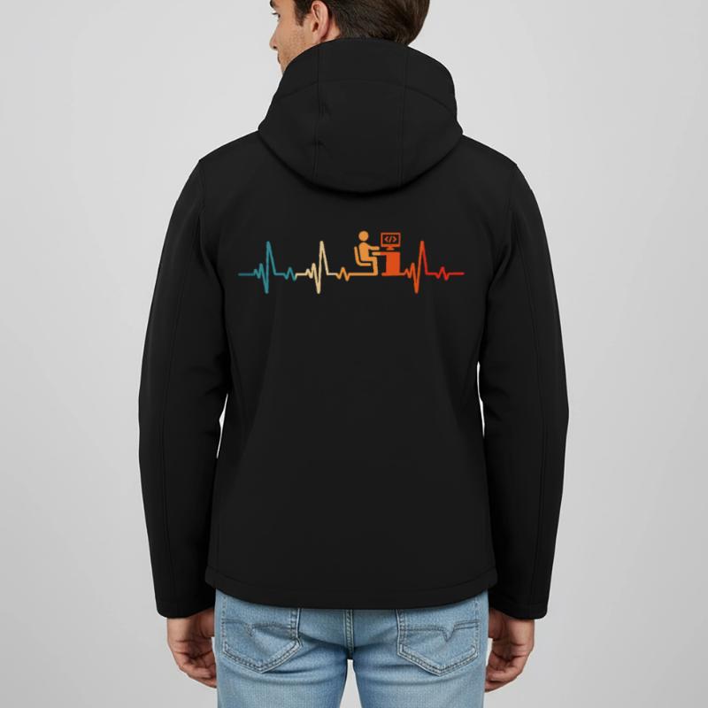 Programmierer Retro Herzschlag Informatiker code Recycelte Männer Softshell-Jacke Discoverer von Stanley/Stella