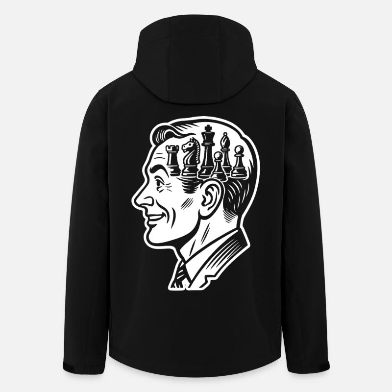 Joueur d’échecs cerveau pièces d’échecs - Veste softshell homme en polyester recyclé Stanley/Stella - noir