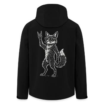 Rock Musique Metal Drôle Renard Heavy Metal - Veste softshell homme en polyester recyclé Stanley/Stella - noir - Dos - AI Model Male 185 light (185cm)