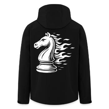 Jeu de société Chess Knight Flames - Veste softshell homme en polyester recyclé Stanley/Stella - noir - Dos - AI Model Male 185 light (185cm)