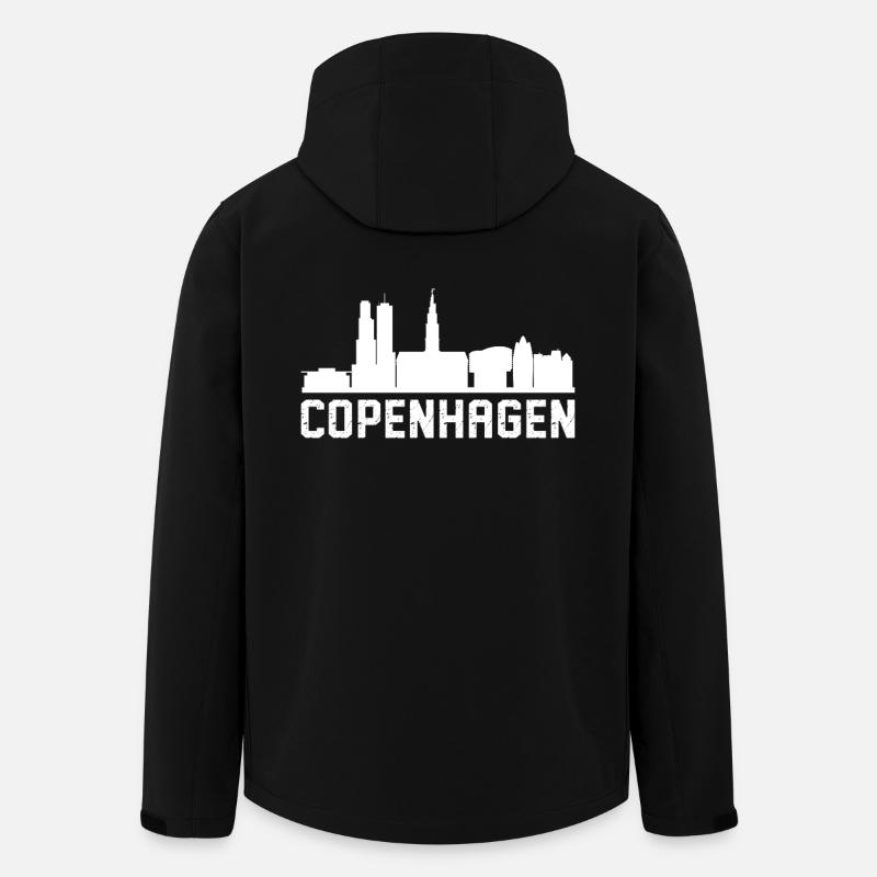 Copenhagen Skyline - Men’s Recycled Softshell Jacket by Stanley/Stella - black