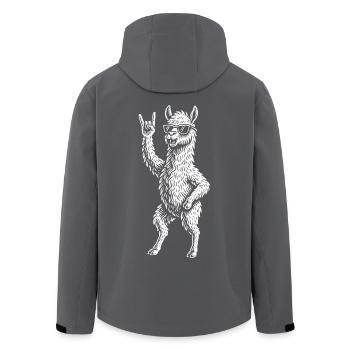 Musique rock Drôle Lama Alpaga Heavy Metal - Veste softshell homme en polyester recyclé Stanley/Stella - charbon - Dos - AI Model Male 185 light (185cm)