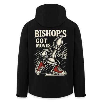 Bishop's Got Moves Schachspieler Brettspiel - Recycelte Männer Softshell-Jacke von Stanley/Stella - Schwarz - Hinten - AI Model Male 185 light (185cm)