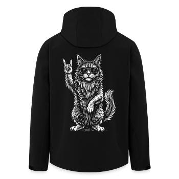 Maine Coon Katze Lustig Rock Musik Heavy Metal - Recycelte Männer Softshell-Jacke von Stanley/Stella - Schwarz - Hinten - AI Model Male 185 light (185cm)