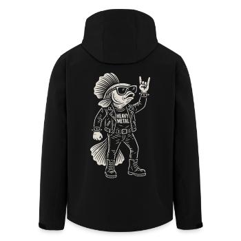 Heavy Metal Fisch Rockmusik Lustiger Goldfisch - Recycelte Männer Softshell-Jacke von Stanley/Stella - Schwarz - Hinten - AI Model Male 185 light (185cm)