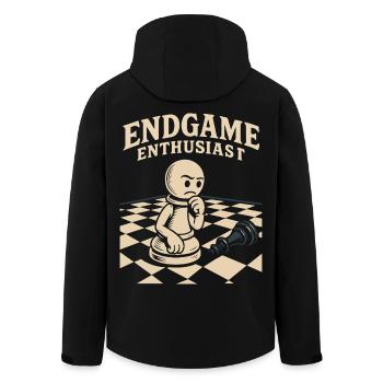 Endgame Enthusiast Chess Player Board Game - Men’s Recycled Softshell Jacket by Stanley/Stella - black - Back - AI Model Male 185 light (185cm)