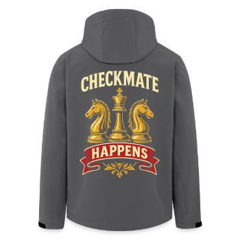 Checkmate Happens Joueur d’échecs Jeu de société Drôle - Veste softshell homme en polyester recyclé Stanley/Stella - noir - Dos - AI Model Male 185 light (185cm)