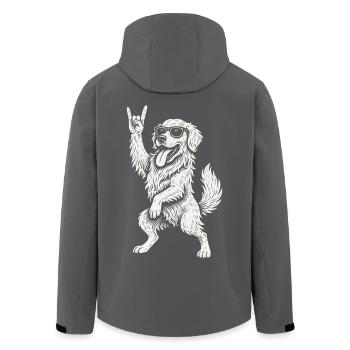 Labrador Retriever Rock Musique Drôle Chien Dur - Veste softshell homme en polyester recyclé Stanley/Stella - charbon - Dos - AI Model Male 185 light (185cm)
