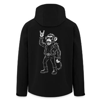 Rockmusik Heavy Metal Affe Retro Mann Frau - Recycelte Männer Softshell-Jacke von Stanley/Stella - Schwarz - Hinten - AI Model Male 185 light (185cm)