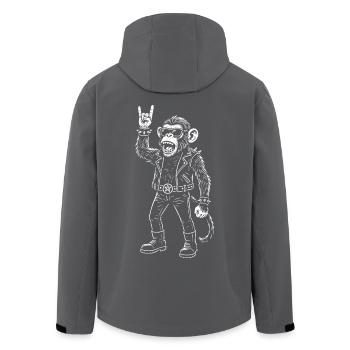 Rock Musique Heavy Metal Singe Rétro Homme Femme - Veste softshell homme en polyester recyclé Stanley/Stella - charbon - Dos - AI Model Male 185 light (185cm)
