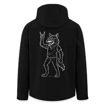 Rock Musik Wolf Heavy Metal Funny Retro - Recycelte Männer Softshell-Jacke von Stanley/Stella - Schwarz - Hinten - AI Model Male 185 light (185cm)