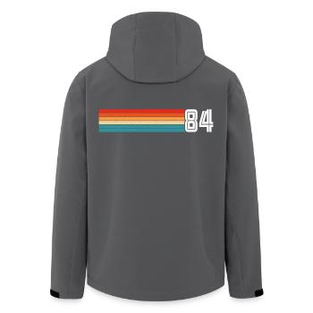 Retro 1984 t-shirt 84 vintage 1984 - Men’s Recycled Softshell Jacket by Stanley/Stella - black - Back - AI Model Male 185 light (185cm)