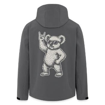Rock Musik Koala Heavy Metal Funny Design - Recycelte Männer Softshell-Jacke von Stanley/Stella - Anthrazit - Hinten - AI Model Male 185 light (185cm)