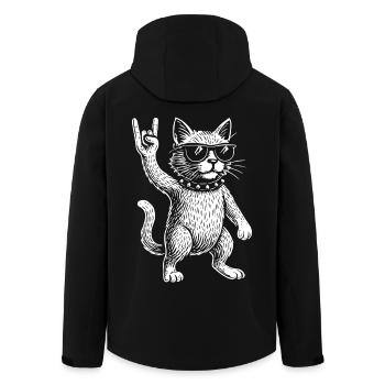 Musique rock Drôle de chat Metal Musique Vibes - Veste softshell homme en polyester recyclé Stanley/Stella - noir - Dos - AI Model Male 185 light (185cm)