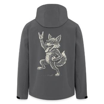Fox Loves Rock Music Metal Music Funny - Men’s Recycled Softshell Jacket by Stanley/Stella - black - Back - AI Model Male 185 light (185cm)
