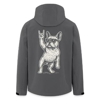 Musique Rock Drôle Bouledogue Français Lourd - Veste softshell homme en polyester recyclé Stanley/Stella - noir - Dos - AI Model Male 185 light (185cm)