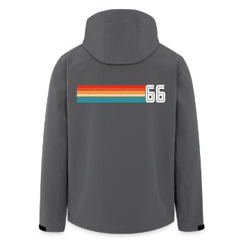 Retro 1966 t-shirt 66 vintage 1966 - Men’s Recycled Softshell Jacket by Stanley/Stella - black - Back - AI Model Male 185 light (185cm)