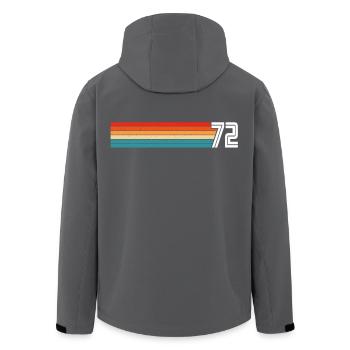 Retro 1972 t-shirt 72 vintage 1972 - Men’s Recycled Softshell Jacket by Stanley/Stella - black - Back - AI Model Male 185 light (185cm)