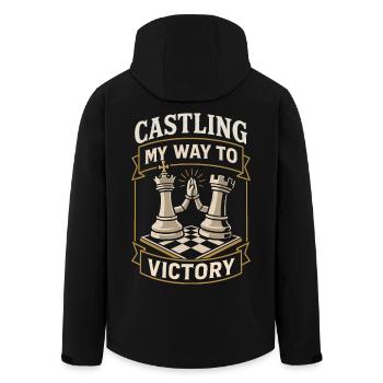 Castling - My Way to Victory - Funny Chess Set - Men’s Recycled Softshell Jacket by Stanley/Stella - black - Back - AI Model Male 185 light (185cm)