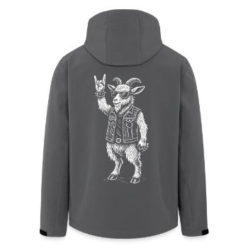 Métal Musique Pygmées Chèvre Rock Musique Drôle Lourd - Veste softshell homme en polyester recyclé Stanley/Stella - noir - Dos - AI Model Male 185 light (185cm)