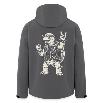 Rock Musique Tortue Drôle Heavy Metal Rétro - Veste softshell homme en polyester recyclé Stanley/Stella - charbon - Dos - AI Model Male 185 light (185cm)