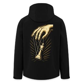 Schachspieler Puppenkönig Schachenthusiast - Recycelte Männer Softshell-Jacke von Stanley/Stella - Schwarz - Hinten - AI Model Male 185 light (185cm)