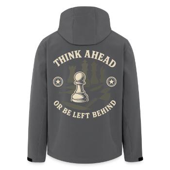 Chess Player Think Ahead Or Be Left Behind Board - Men’s Recycled Softshell Jacket by Stanley/Stella - anthracite - Back - AI Model Male 185 light (185cm)