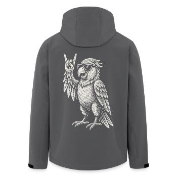 Rock Musique Metal Musique Drôle Perroquet Rétro - Veste softshell homme en polyester recyclé Stanley/Stella - charbon - Dos - AI Model Male 185 light (185cm)