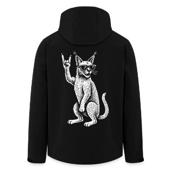 Metal Music Rock Music Lynx Funny Retro Rock Vibes - Men’s Recycled Softshell Jacket by Stanley/Stella - black - Back - AI Model Male 185 light (185cm)