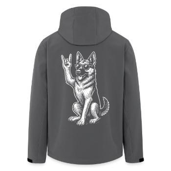 Deutscher Schäferhund Rock Musik Metal Musik - Recycelte Männer Softshell-Jacke von Stanley/Stella - Schwarz - Hinten - AI Model Male 185 light (185cm)