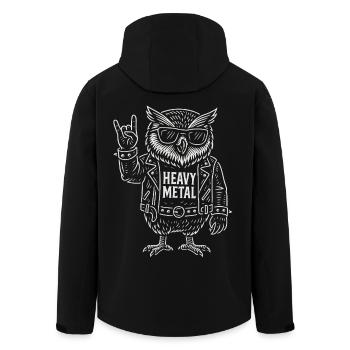 Heavy Metal Hibou Rock Musique Drôle Rétro - Veste softshell homme en polyester recyclé Stanley/Stella - noir - Dos - AI Model Male 185 light (185cm)