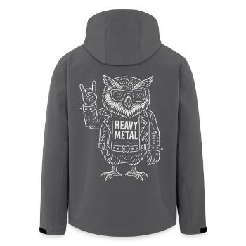 Heavy Metal Eule Rock Musik Lustig Retro - Recycelte Männer Softshell-Jacke von Stanley/Stella - Anthrazit - Hinten - AI Model Male 185 light (185cm)