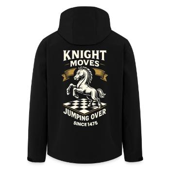 Ritter Bewegt Sich Und Springt Über Schachspieler - Recycelte Männer Softshell-Jacke von Stanley/Stella - Schwarz - Hinten - AI Model Male 185 light (185cm)