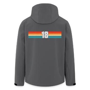 18 Years Retro 18th Birthday - Men’s Recycled Softshell Jacket by Stanley/Stella - black - Back - AI Model Male 185 light (185cm)