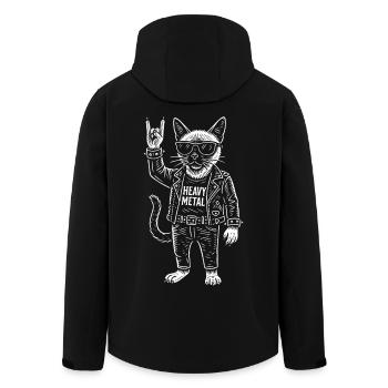 Heavy Metal Siamese Cat Rock Music Funnier - Men’s Recycled Softshell Jacket by Stanley/Stella - black - Back - AI Model Male 185 light (185cm)