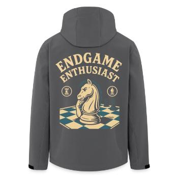 Chess Player Board Game Endgame Enthusiast - Men’s Recycled Softshell Jacket by Stanley/Stella - black - Back - AI Model Male 185 light (185cm)