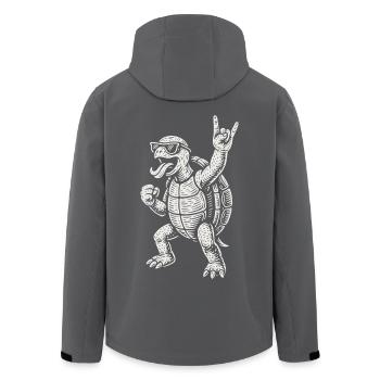 Tortue drôle Metal Musique Rock Vibes - Veste softshell homme en polyester recyclé Stanley/Stella - charbon - Dos - AI Model Male 185 light (185cm)