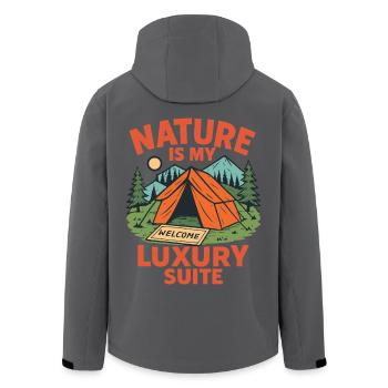 Die Natur Ist Meine Luxus-suite Camping Funny Camp - Recycelte Männer Softshell-Jacke von Stanley/Stella - Schwarz - Hinten - AI Model Male 185 light (185cm)
