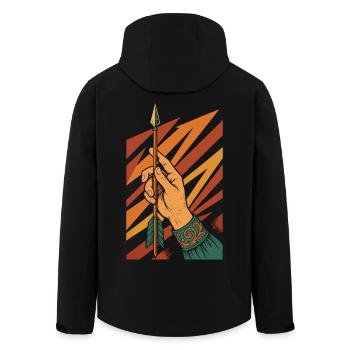 Bogenschießen Bogenschütze Ziel Hand Hält Pfeil - Recycelte Männer Softshell-Jacke von Stanley/Stella - Schwarz - Hinten - AI Model Male 185 light (185cm)