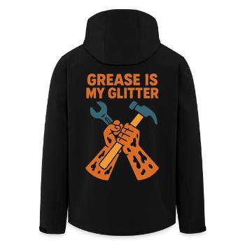 Funny Craftsman Mechanic Saying - Men’s Recycled Softshell Jacket by Stanley/Stella - black - Back - AI Model Male 185 light (185cm)