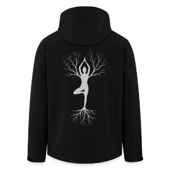 Mindfulness Meditation Tree Pose Design - Men’s Recycled Softshell Jacket by Stanley/Stella - black - Back - AI Model Male 185 light (185cm)