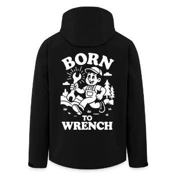 Born To Screw Mechanic Funny Saying - Men’s Recycled Softshell Jacket by Stanley/Stella - black - Back - AI Model Male 185 light (185cm)