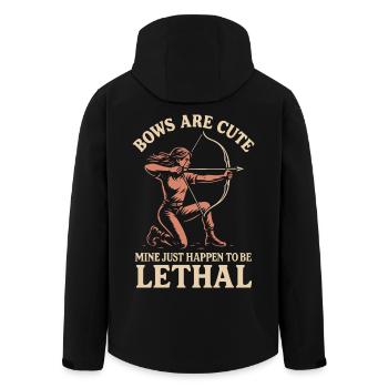 Bows Are Cute Mine Happen Lethal Archer Girl - Men’s Recycled Softshell Jacket by Stanley/Stella - black - Back - AI Model Male 185 light (185cm)