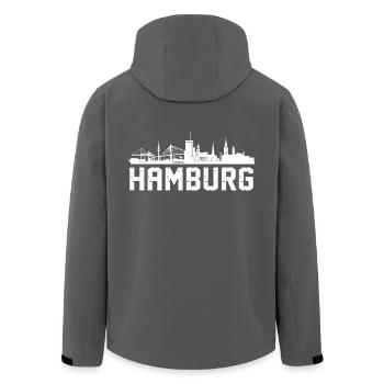 Hamburg Skyline Hamburger - Men’s Recycled Softshell Jacket by Stanley/Stella - black - Back - AI Model Male 185 light (185cm)