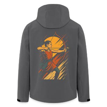Tir à l’arc Cible Archer Warrior - Veste softshell homme en polyester recyclé Stanley/Stella - noir - Dos - AI Model Male 185 light (185cm)