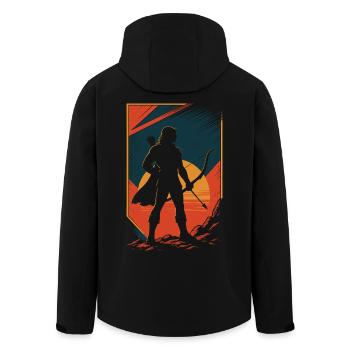 Tir à l’arc Archer Coucher de soleil - Veste softshell homme en polyester recyclé Stanley/Stella - noir - Dos - AI Model Male 185 light (185cm)